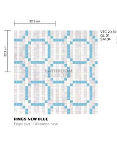 Bisazza - Modern Rings New Blue Decorative Glass Mosaic Tiles, order unit 2.07m2