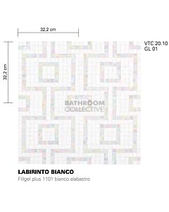 Bisazza - Modern Labirinto Bianco Decorative Glass Mosaic Tiles, order unit 2.07m2