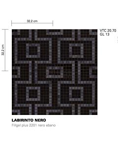 Bisazza - Modern Labirinto Nero Decorative Glass Mosaic Tiles, order unit 2.07m2