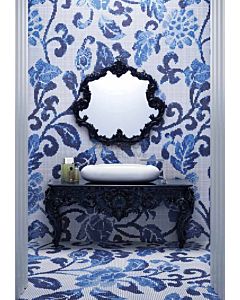 Bisazza - Flooring Summer Flowers Blue Decorative Glass Mosaic Tile, order unit 2.32m2
