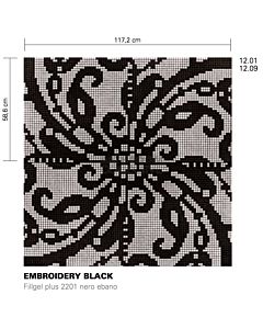 Bisazza - Flooring Embroidery Black Decorative Glass Mosaic Tile, order unit 1.37m2