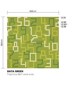 Bisazza - Flooring Data Green Decorative Glass Mosaic Tile, order unit 3.73m2