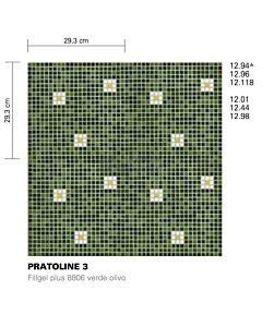 Bisazza - Flooring Pratoline 3 Decorative Glass Mosaic Tile, order unit 1.29m2