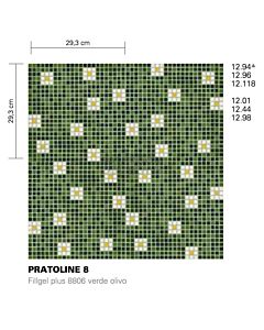 Bisazza - Flooring Pratoline 8 Decorative Glass Mosaic Tile, order unit 1.29m2