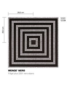Bisazza - Flooring Wenge' Nero Decorative Glass Mosaic Tile, order unit 1.37m2