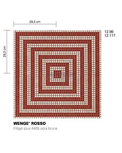 Bisazza - Flooring Wenge' Rosso Decorative Glass Mosaic Tile, order unit 1.37m2