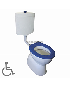 Johnson Suisse - Select Plaza Assist Plastic Disabled Toilet Blue Button & Seat (S Trap 310)