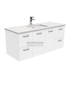Fienza - Sarah Bianco Marble Wall Hung Vanity, Stone Top, White Gloss 1200mm 1 Tap Hole