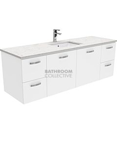 Fienza - Sarah Bianco Marble Wall Hung Vanity, Stone Top, White Gloss 1500mm 1 Tap Hole