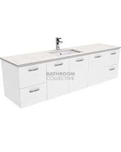 Fienza - Sarah Bianco Marble Wall Hung Vanity, Stone Top, White Gloss 1800mm 1 Tap Hole
