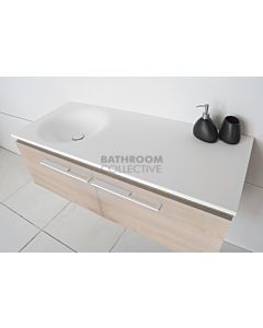 ADP - Snow Wall Hung Vanity 1200mm, Offset Solid Surface Bowl