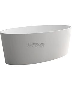 Fienza - Lexy Oval Cast Stone Freestanding Bath Tub 1600mm MATTE WHITE