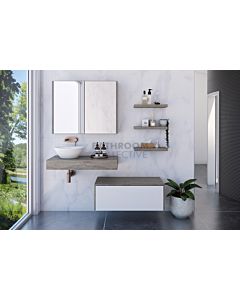 Timberline - Milan 900mm Wall Hung Vanity with Laminate Slab Top with Ceramic Basin