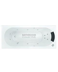 Decina - Turin 1665mm Contour Drop In Rectangle Spa Bath 12 Jets with Tile Bead Acrylic