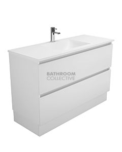 Fienza - Vanessa Quest Freestanding Vanity, Poly Marble Top, White Gloss 1200mm 1 Tap Hole