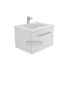 Fienza - Vanessa Manu Wall Hung Vanity, Poly Marble Top, White Gloss 600mm 1 Tap Hole