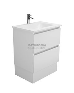 Fienza - Vanessa Quest Freestanding Vanity, Poly Marble Top, White Gloss 750mm 1 Tap Hole