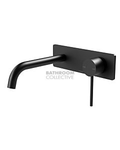 Phoenix Tapware - Vivid Slimline Wall Bath Set Curved 180mm Matte Black