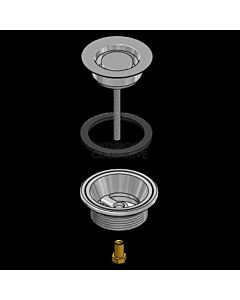 Harbic Brassware - 32mm Tapered Top & 40mm Base Security Basin Waste