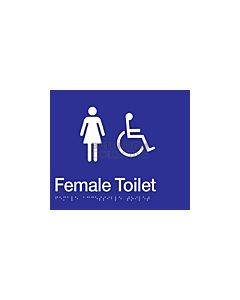 Emroware - Braille Sign Female Accessible Toilet 210mm x 180mm