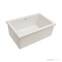 1901 585mm Fireclay Lab Sink 3, White, Chrome Waste