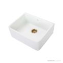 1901 Apron 595mm Fireclay Butler Sink, White, Brushed Gold Waste