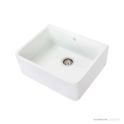 1901 Apron 595mm Fireclay Butler Sink, White, Stainless Steel Waste