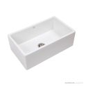1901 755mm Fireclay Butler Sink, White, Brushed Gold Waste