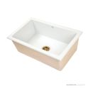 1901 820mm Inset Sink, White, Brushed Gold Waste