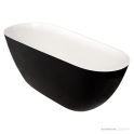 ADP Day Dream 1700mm Solid Cast Marble Freestanding Bath, Gloss Black/Gloss White