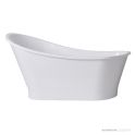 ADP Placido 1595mm Solid Cast Marble Freestanding Bath, Gloss White