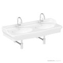 ADP Castellana 1260mm Ceramic Wall Mounted Double Basin, Gloss White