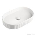 ADP Pill Fluted 580mm Ceramic Above Counter Basin, Gloss White