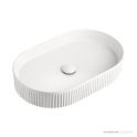 ADP Pill Fluted 580mm Ceramic Above Counter Basin, Matte White