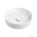 ADP Round Fluted 410mm Ceramic Above Counter Basin, Gloss White