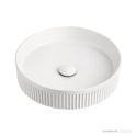 ADP Round Fluted 410mm Ceramic Above Counter Basin, Matte White