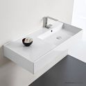 ADP Teorema 1010mm Ceramic Wall Mounted Basin, Right Hand Bowl 1th, Gloss White