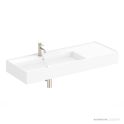 ADP Teorema 1210mm Ceramic Wall Mounted Basin, Left Hand Bowl 1th, Gloss White