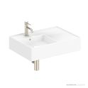 ADP Teorema 600mm Ceramic Wall Mounted Basin, Left Hand Bowl, 1th, Gloss White