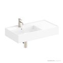 ADP Teorema 810mm Ceramic Wall Mounted Basin, Left Hand Bowl 1th, Gloss White