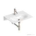 ADP Veil 600mm Ceramic Wall Mounted Basin 1th, Gloss White