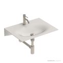 ADP Veil 600mm Ceramic Wall Mounted Basin 1th, Matte Pearl