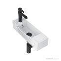 ADP Halo 450mm Solid Surface Handrinse Basin, Left Hand Tap Hole, Gloss White
