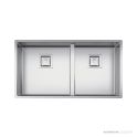 Artinox Radius Mose 500 x 400 & 340 x 400 Double Bowl Kitchen Sink, Stainless Steel