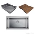 Artinox Layer Workstation Kitchen Sink W740 0TH Incl. Strainer, Chopping Board, Stainless Steel