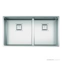 Artinox Radius Mose 500 x 400 & 340 x 400 Double Bowl Kitchen Sink Incl. Strainer & Chopping Board, Stainless Steel