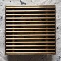 Bespoke 120mm Heel Guard Square Floor Waste with 80mm Outlet - Brushed Brass