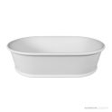Dado Quartz Julia 560mm Stone Above Counter Basin, Satin White