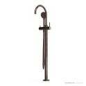 Faucet Strommen Pegasi Floor Mixer Curve with 90mm Round Handshower, Armada Bronze