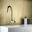 Faucet Strommen Pegasi M Sink Mixer Curve 220, Polished Liberty Gold